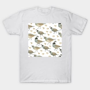 Watercolor Quail pattern T-Shirt